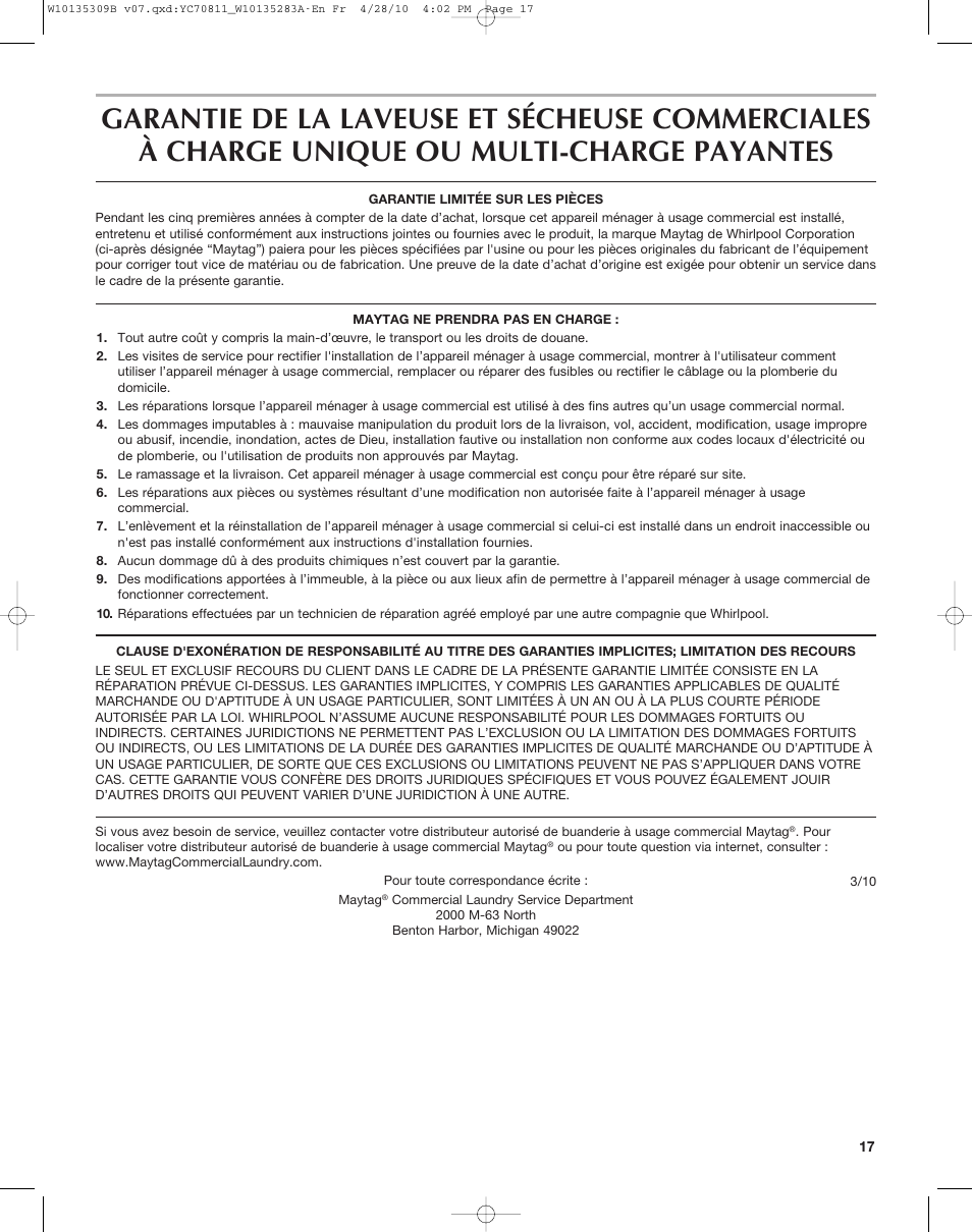 Maytag MAT14CS User Manual | Page 17 / 32