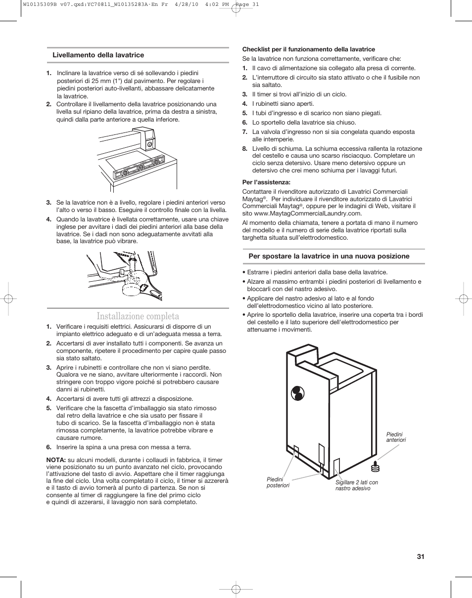 Installazione completa | Maytag MAT14CS User Manual | Page 31 / 32