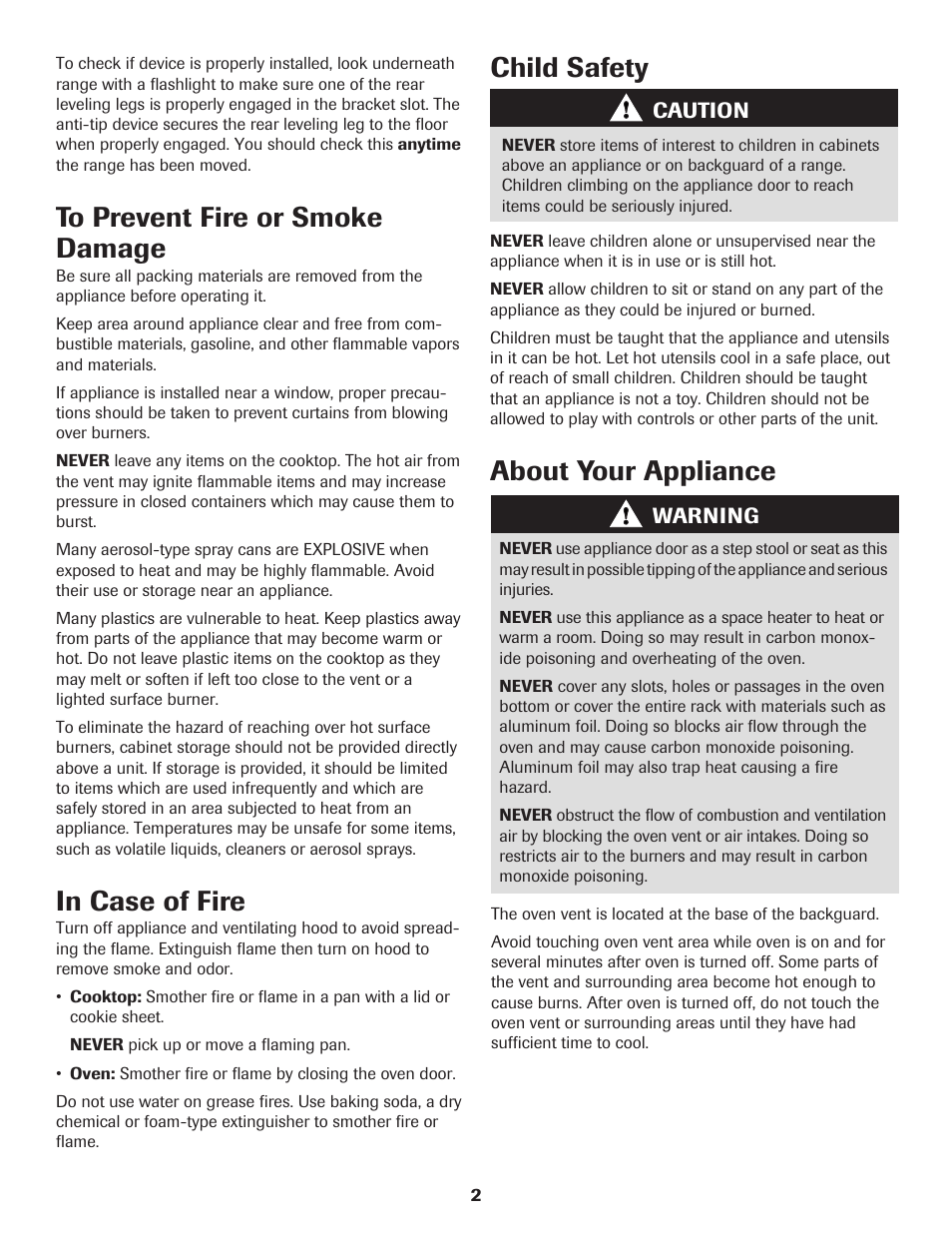 Child safety, About your appliance | Maytag 8113P560-60 User Manual | Page 3 / 72