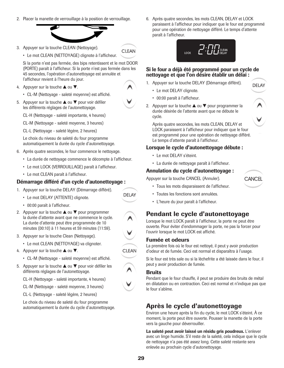 Pendant le cycle d’autonettoyage, Après le cycle d’autonettoyage | Maytag 8113P560-60 User Manual | Page 30 / 72