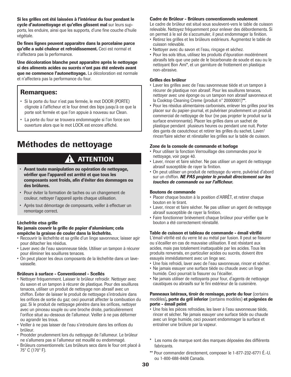 Méthodes de nettoyage, Remarques, Attention | Maytag 8113P560-60 User Manual | Page 31 / 72