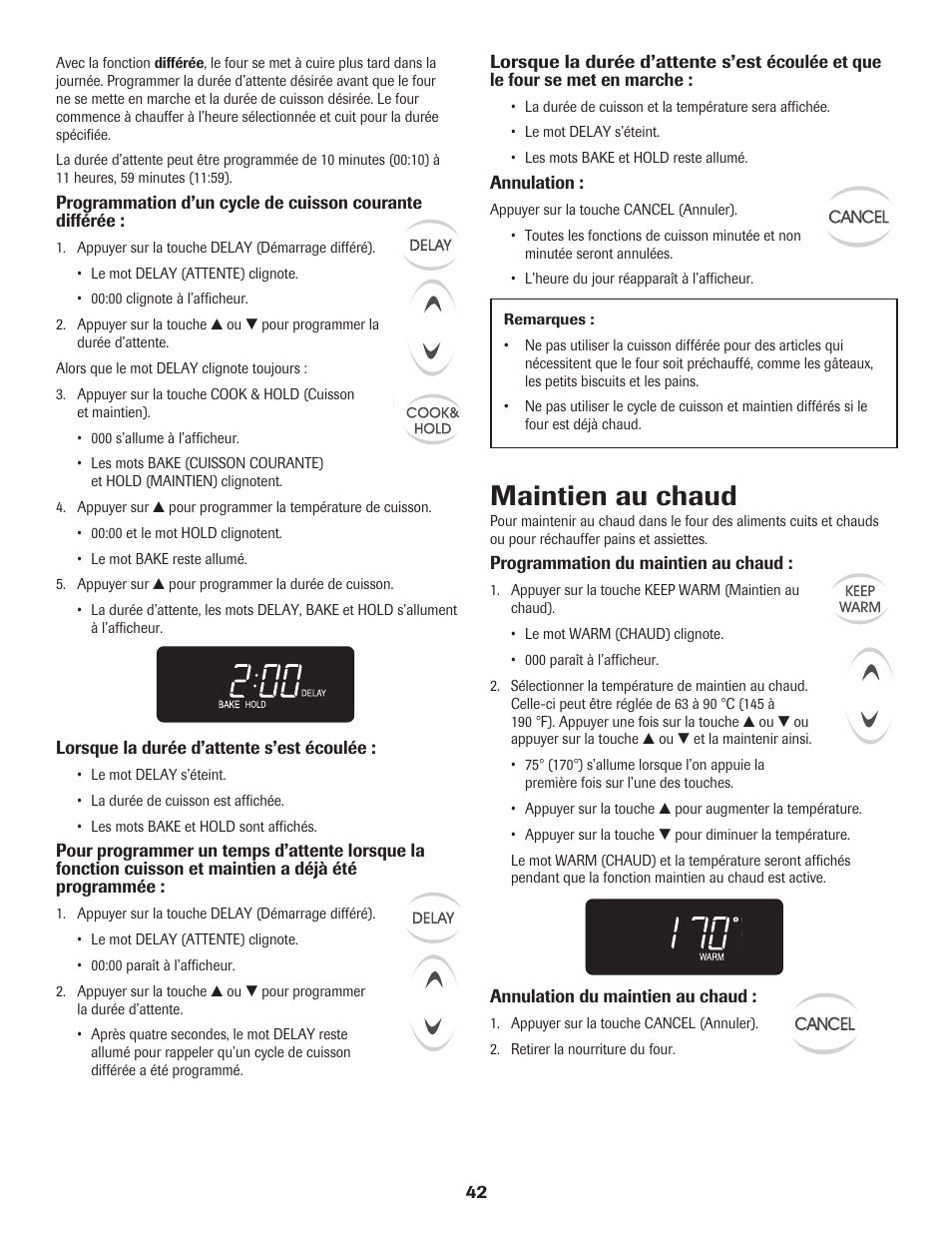 Maintien au chaud | Maytag 8113P560-60 User Manual | Page 43 / 72
