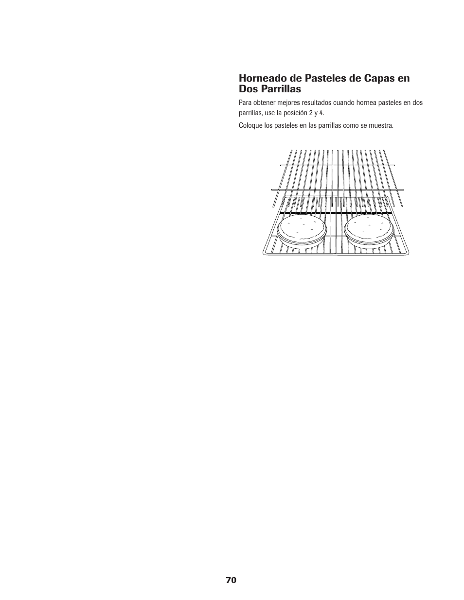 Horneado de pasteles de capas en dos parrillas | Maytag PER5750QAW User Manual | Page 71 / 80