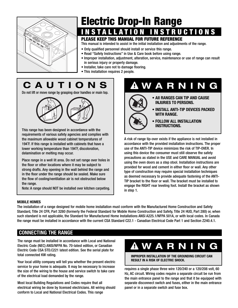 Electric drop-in range | Maytag 8101P668-60 User Manual | Page 2 / 14