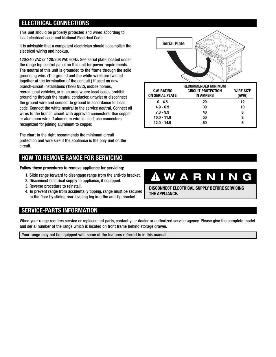 Electrical connections | Maytag 8101P668-60 User Manual | Page 3 / 14