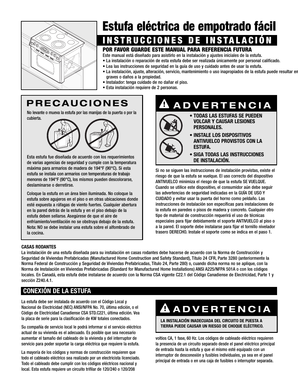 Estufa eléctrica de empotrado fácil | Maytag 8101P668-60 User Manual | Page 6 / 14