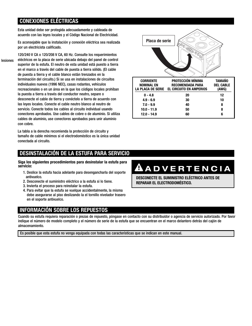 Conexiones eléctricas | Maytag 8101P668-60 User Manual | Page 7 / 14