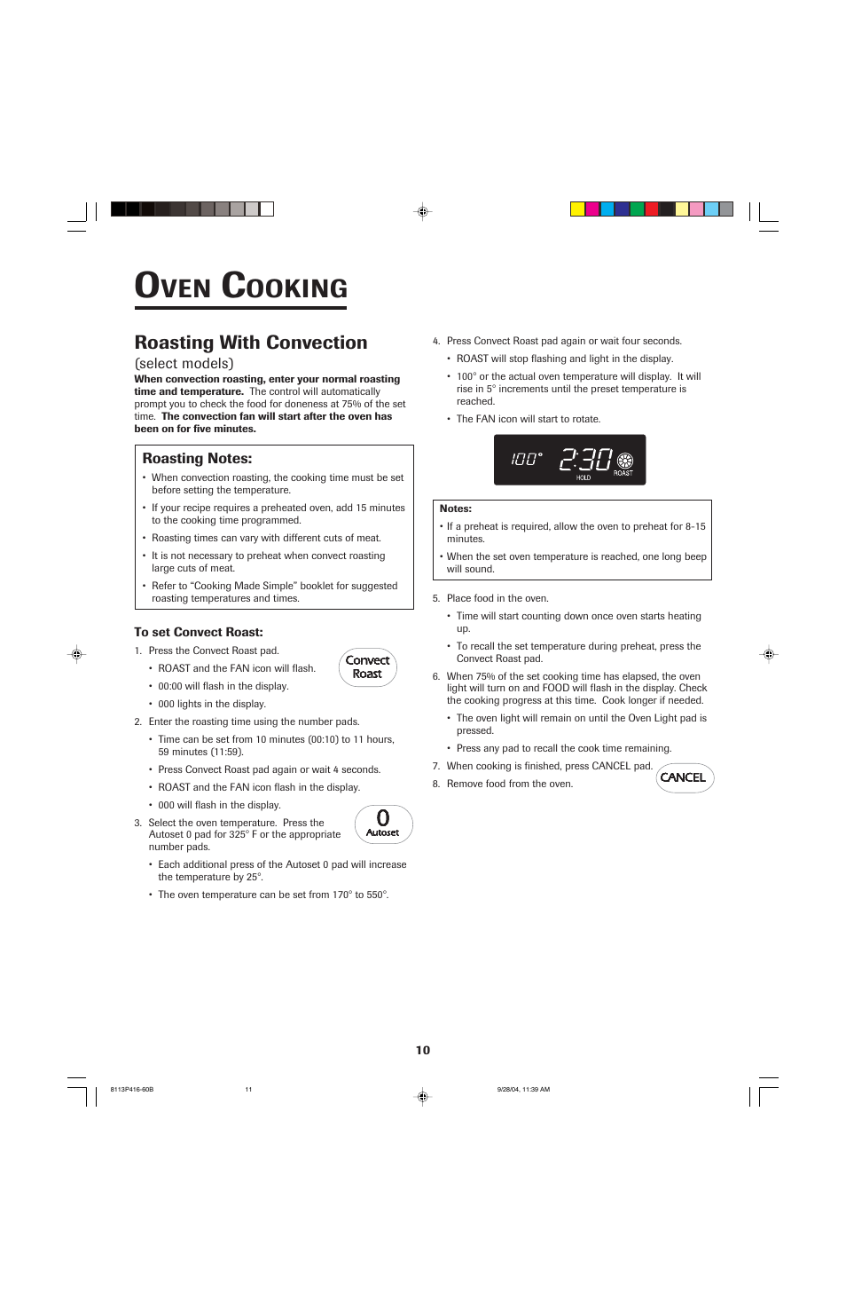 Ooking, Roasting with convection | Maytag AES5730BAB User Manual | Page 11 / 92