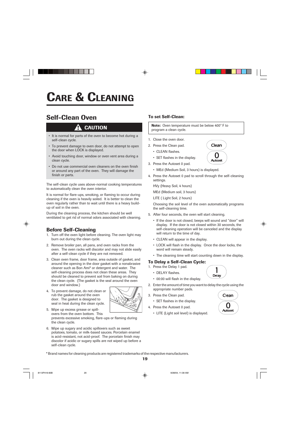 Leaning, Self-clean oven | Maytag AES5730BAB User Manual | Page 20 / 92