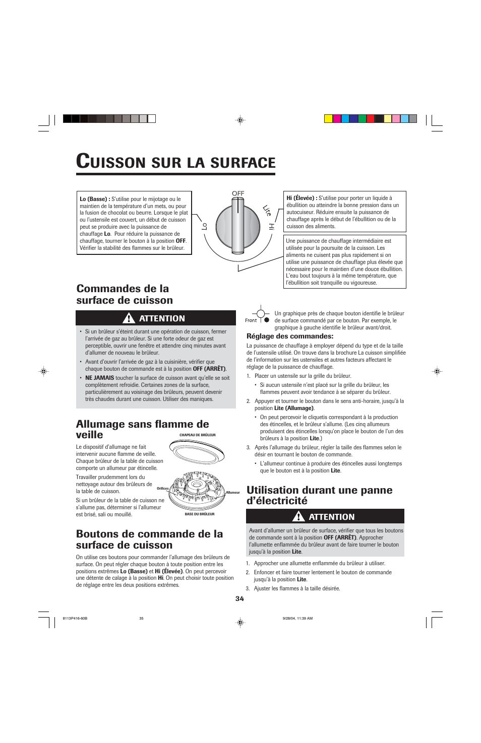 Uisson, Surface | Maytag AES5730BAB User Manual | Page 35 / 92