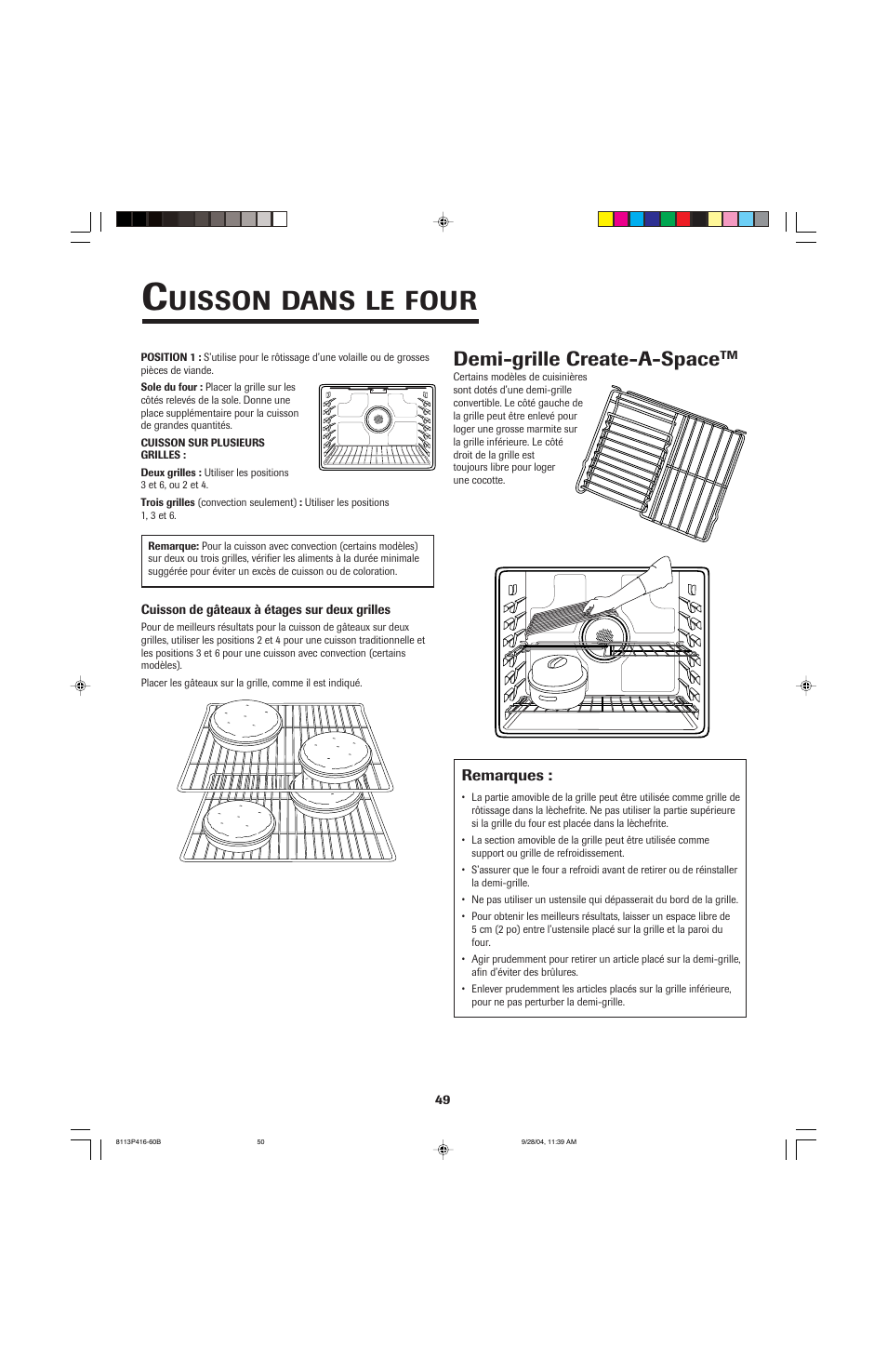 Uisson, Dans, Four | Demi-grille create-a-space | Maytag AES5730BAB User Manual | Page 50 / 92