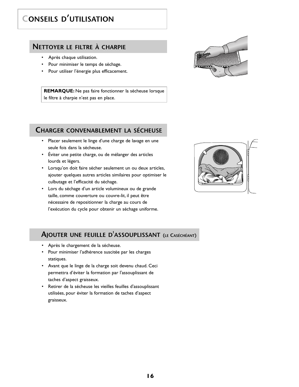 Onseils d, Utilisation | Maytag MD 68 User Manual | Page 17 / 36