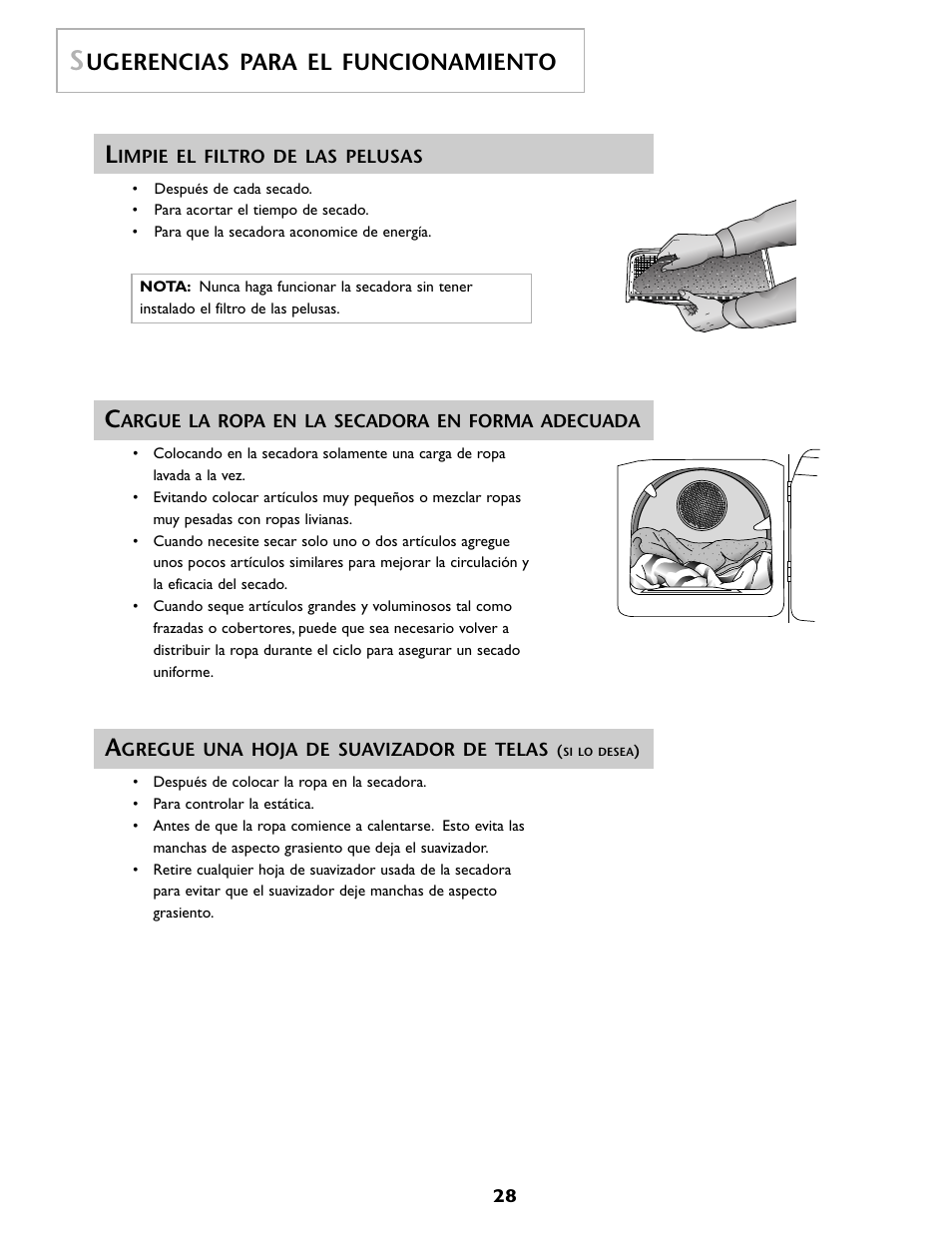 Ugerencias para el funcionamiento | Maytag MD 68 User Manual | Page 29 / 36