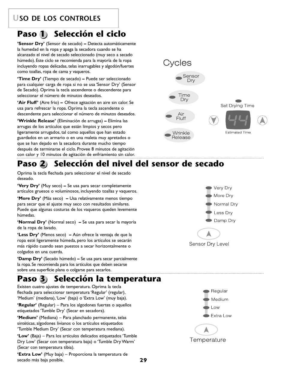 So de los controles | Maytag MD 68 User Manual | Page 30 / 36