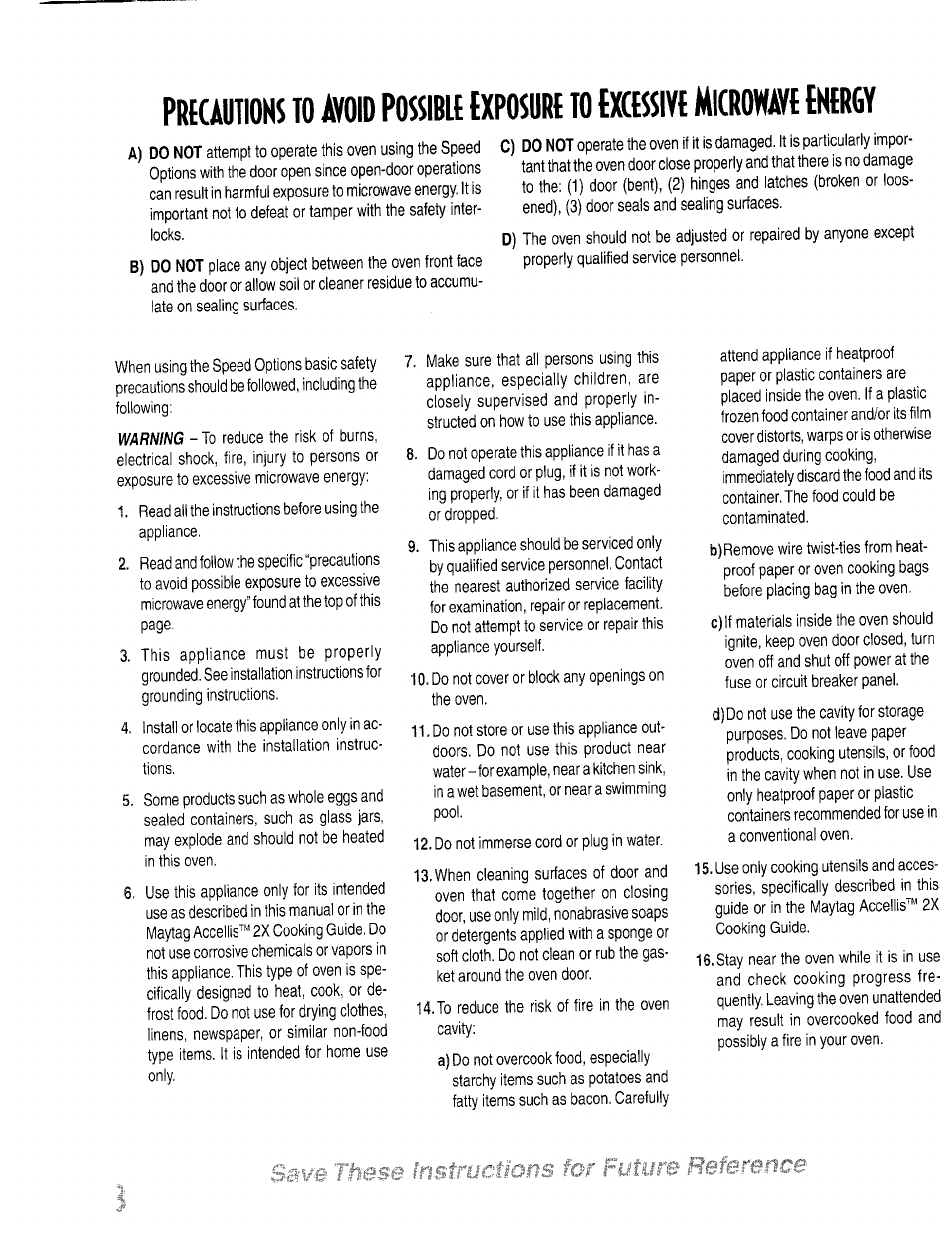 Save these | Maytag ACCELLIS MER67 User Manual | Page 4 / 18