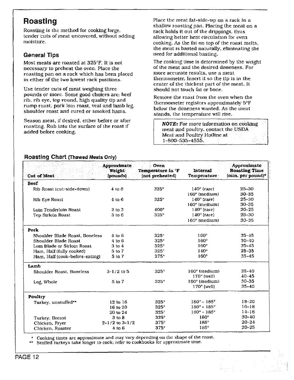 Roasting | Maytag CWG3600 User Manual | Page 14 / 24