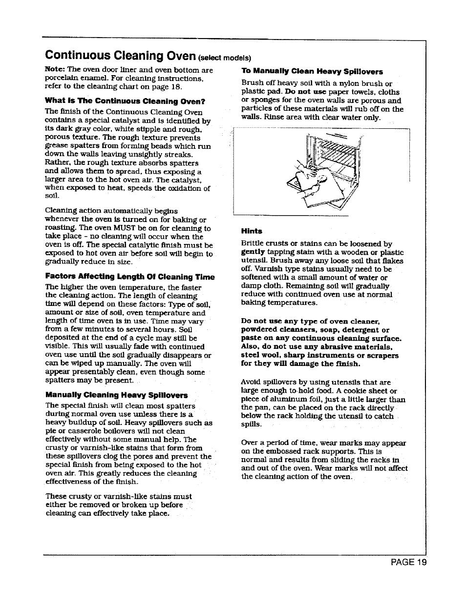 Continuous cleaning oven | Maytag CWG3600 User Manual | Page 21 / 24