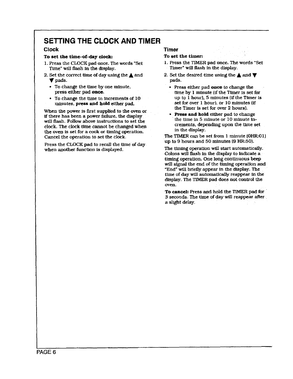 Setting the clock and timer | Maytag CWG3600 User Manual | Page 8 / 24