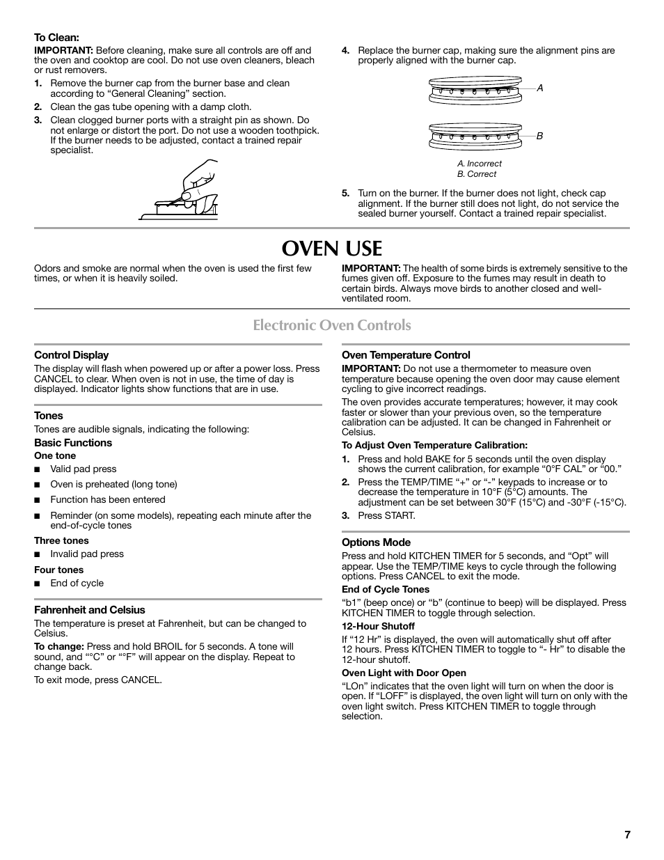 Oven use, Electronic oven controls | Maytag W10269530A User Manual | Page 7 / 16