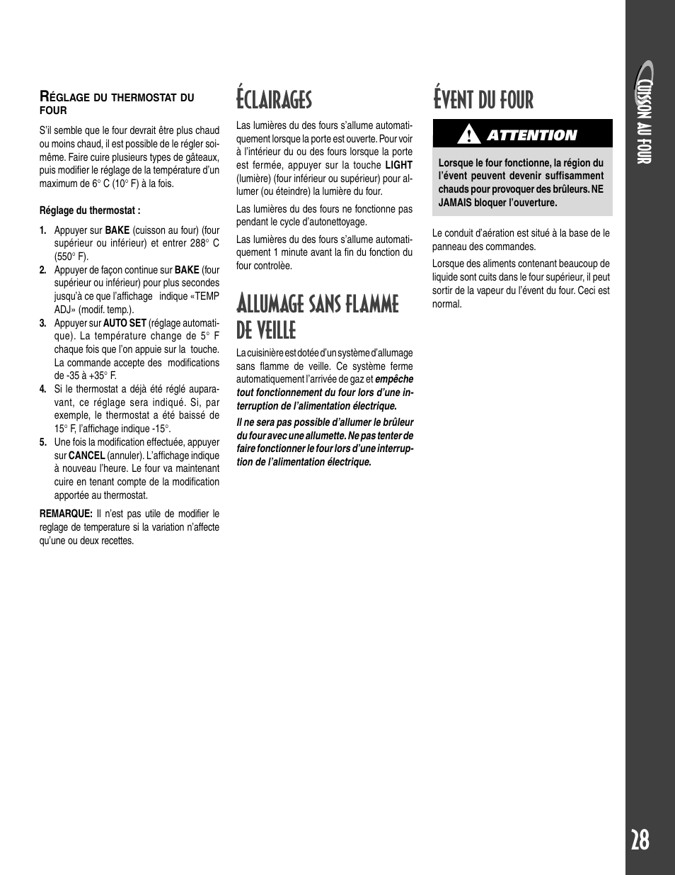 228 évent du four allumage sans flamme de veille, Éclairages | Maytag GEMINI User Manual | Page 29 / 56