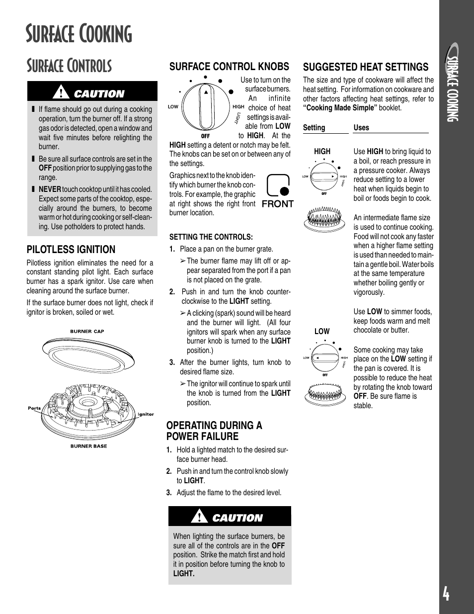 Surface cooking, Surface controls | Maytag GEMINI User Manual | Page 5 / 56
