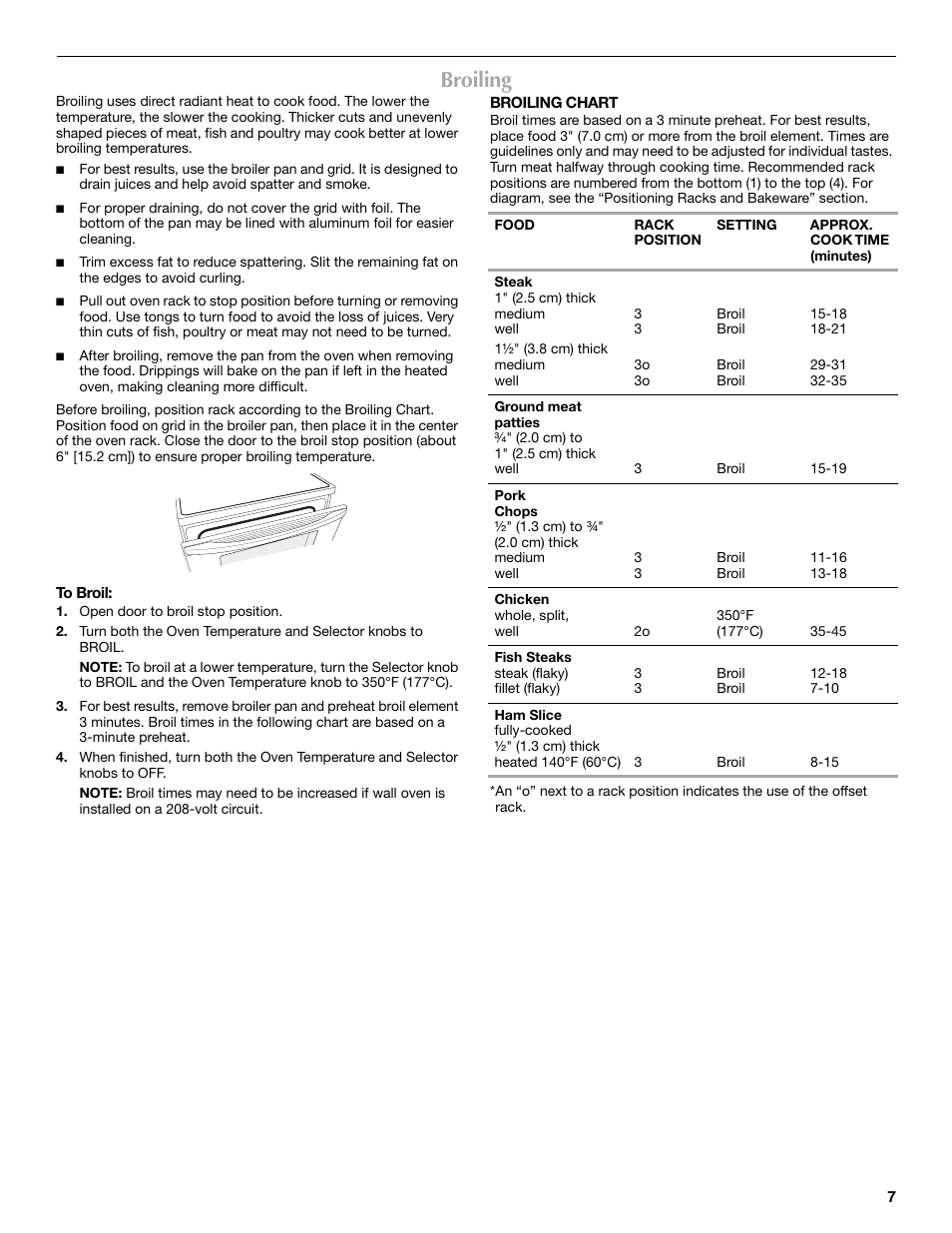 Broiling | Maytag W10224167A User Manual | Page 7 / 12