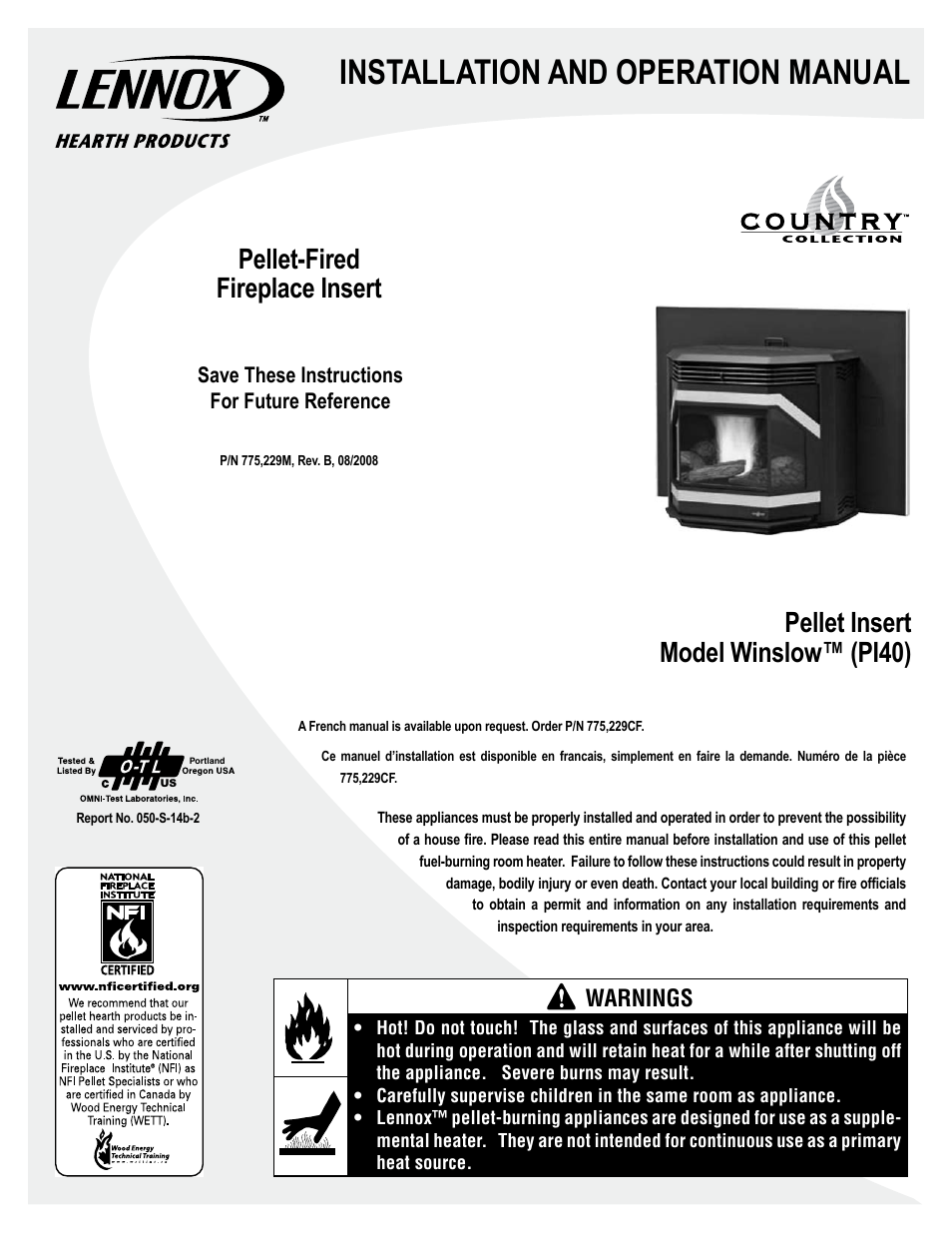 Maytag WINSLOW PI40 User Manual | 36 pages