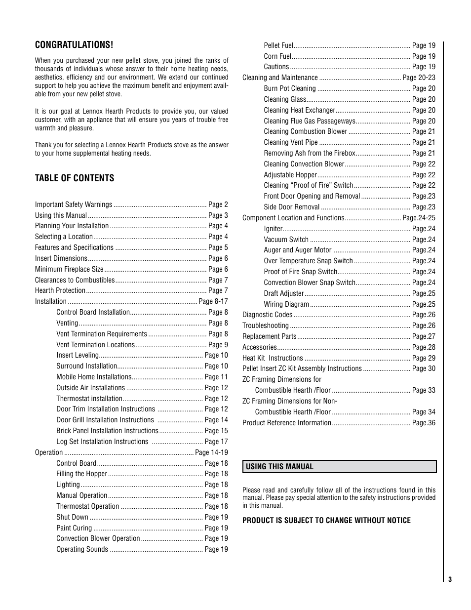 Maytag WINSLOW PI40 User Manual | Page 3 / 36