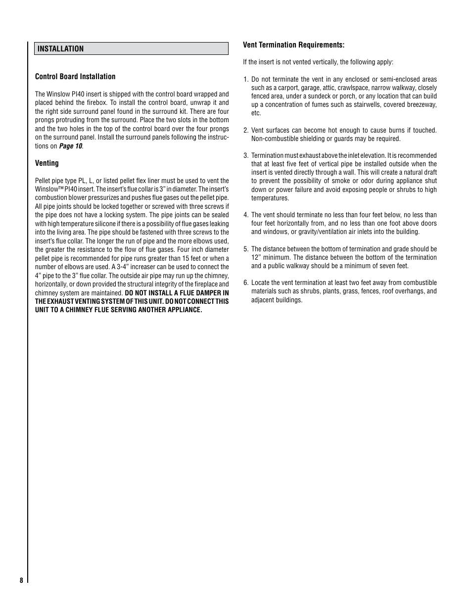 Maytag WINSLOW PI40 User Manual | Page 8 / 36