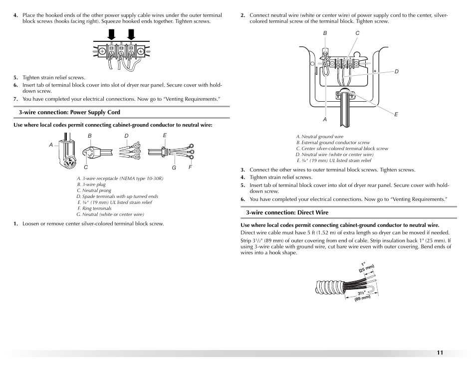 Tighten strain relief screws | Maytag W10131619A User Manual | Page 11 / 24