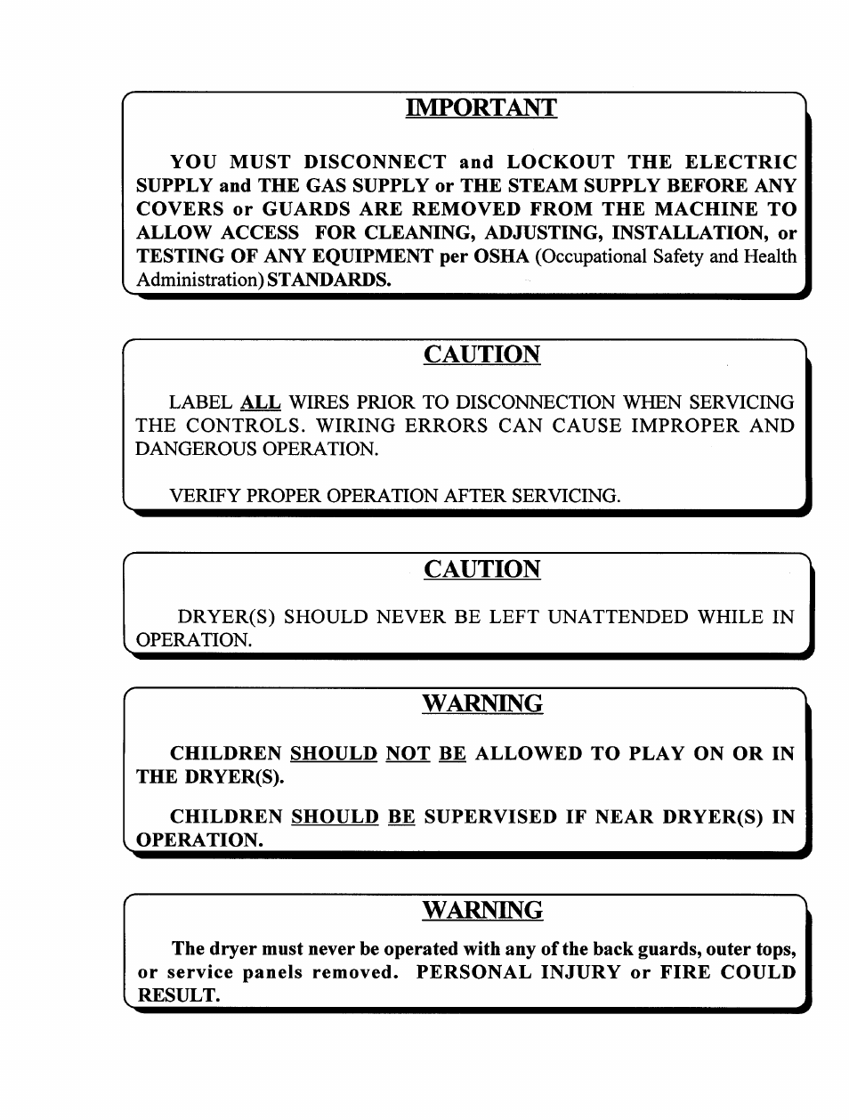 Important, Caution, Warning | Maytag MC2 User Manual | Page 3 / 33