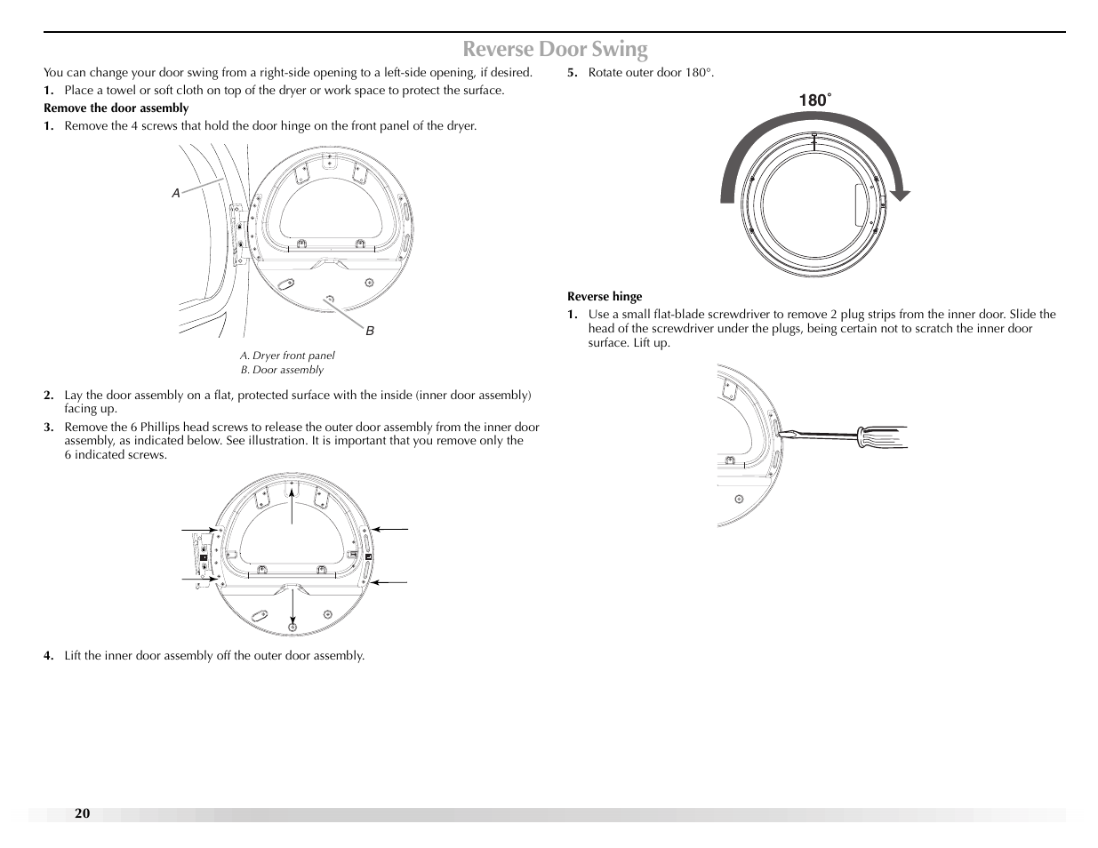 Reverse door swing | Maytag EPIC Z W10112937B User Manual | Page 20 / 92