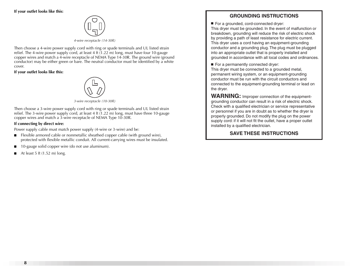 Warning | Maytag EPIC Z W10112937B User Manual | Page 8 / 92