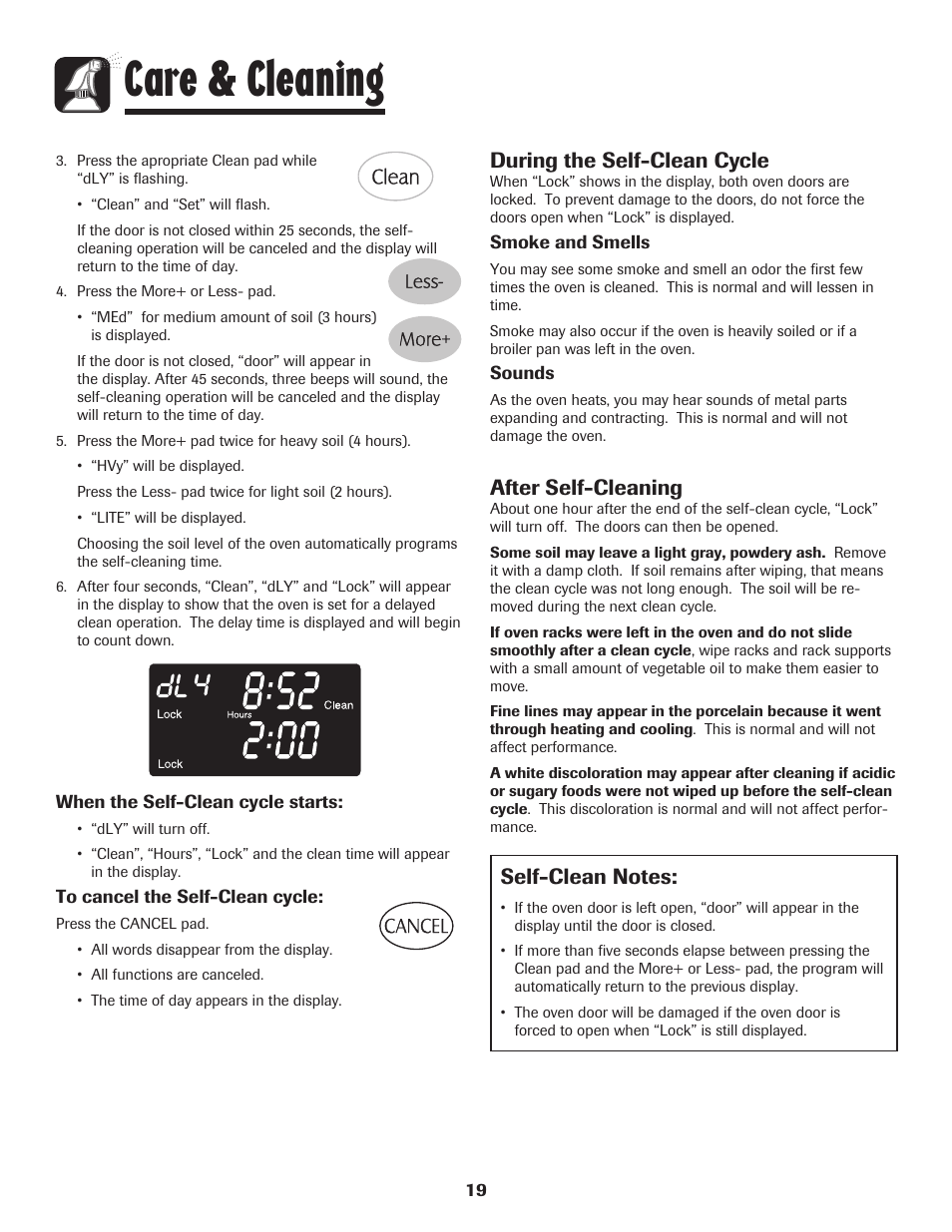 Care & cleaning, During the self-clean cycle, After self-cleaning | Maytag 750 User Manual | Page 20 / 84