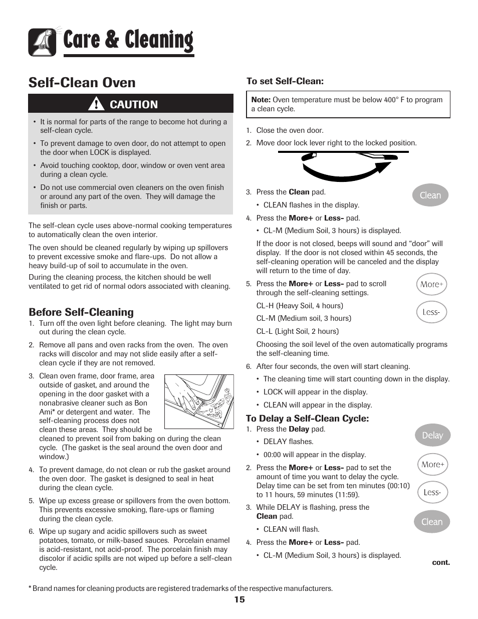Care & cleaning, Self-clean oven, Caution | Before self-cleaning | Maytag MES5752BAW User Manual | Page 16 / 76