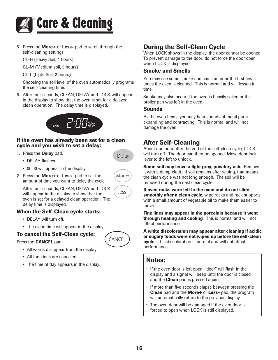 Care & cleaning, During the self-clean cycle, After self-cleaning | Maytag MES5752BAW User Manual | Page 17 / 76