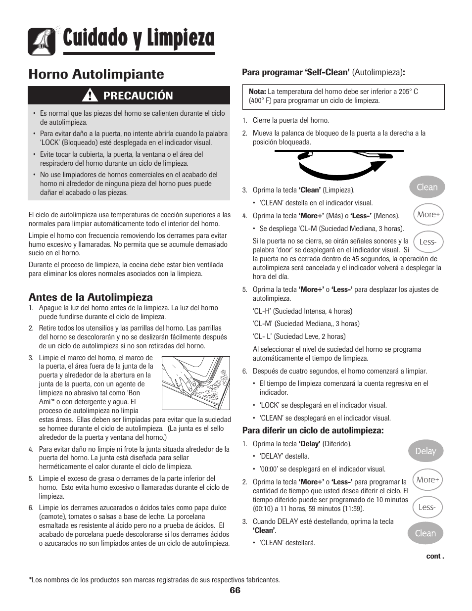 Cuidado y limpieza, Horno autolimpiante, Antes de la autolimpieza | Precaución | Maytag MES5752BAW User Manual | Page 67 / 76