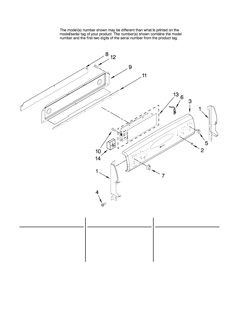 Control panel, Control panel parts | Maytag MER6775BAS18 User Manual | Page 2 / 10