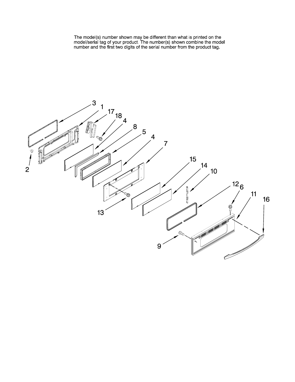 Upper door, Upper door parts | Maytag MER6775BAS18 User Manual | Page 5 / 10