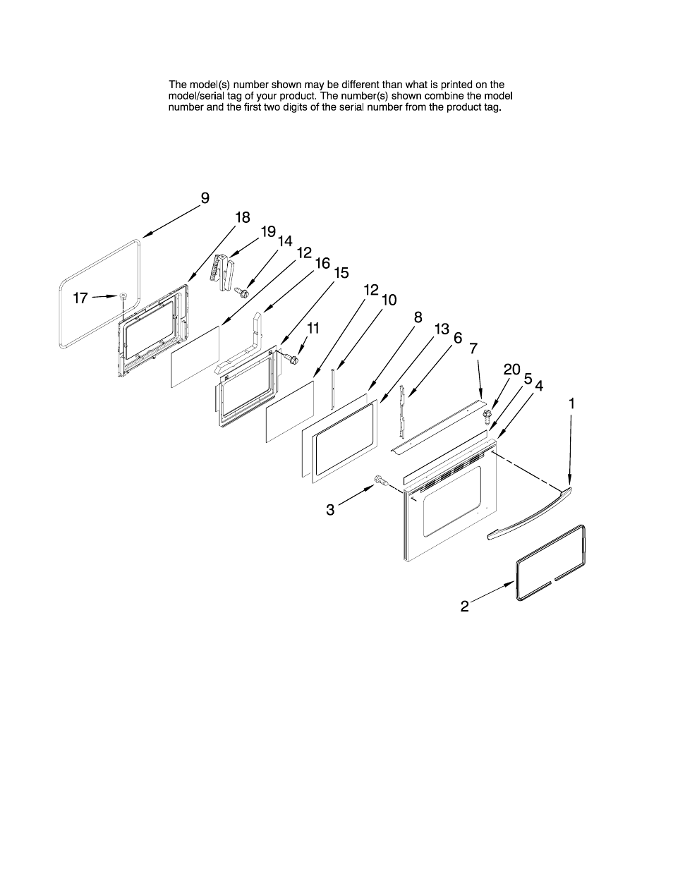 Lower door, Lower door parts | Maytag MER6775BAS18 User Manual | Page 7 / 10