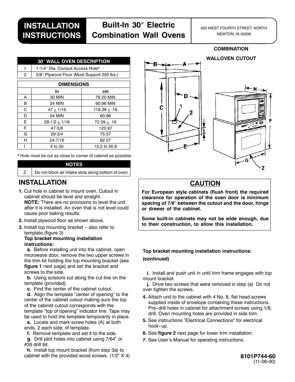 Maytag 11-06-00 User Manual | 6 pages