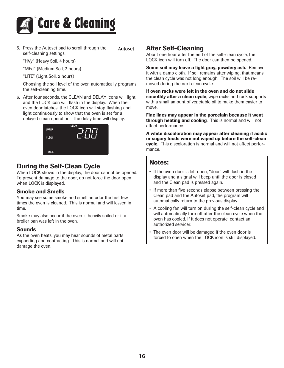 Care & cleaning, After self-cleaning, During the self-clean cycle | Maytag Wall Oven User Manual | Page 17 / 68