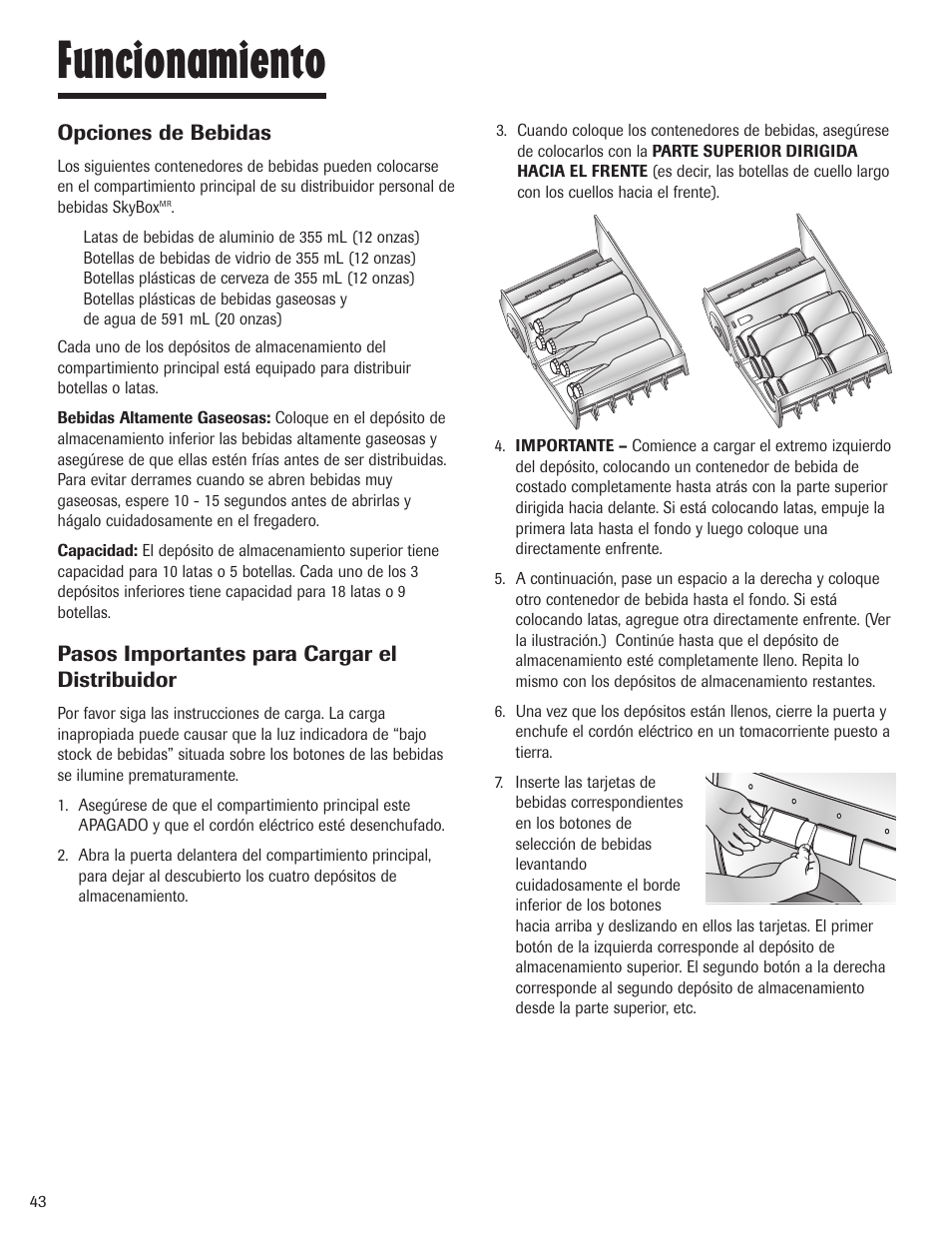 Funcionamiento | Maytag MBV1976AA User Manual | Page 44 / 48