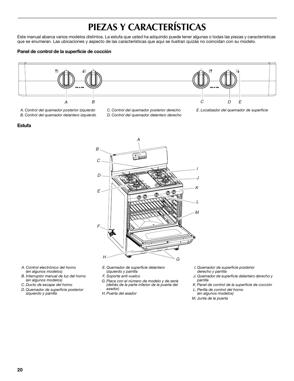 Piezas y características | Maytag W10304917A User Manual | Page 20 / 32