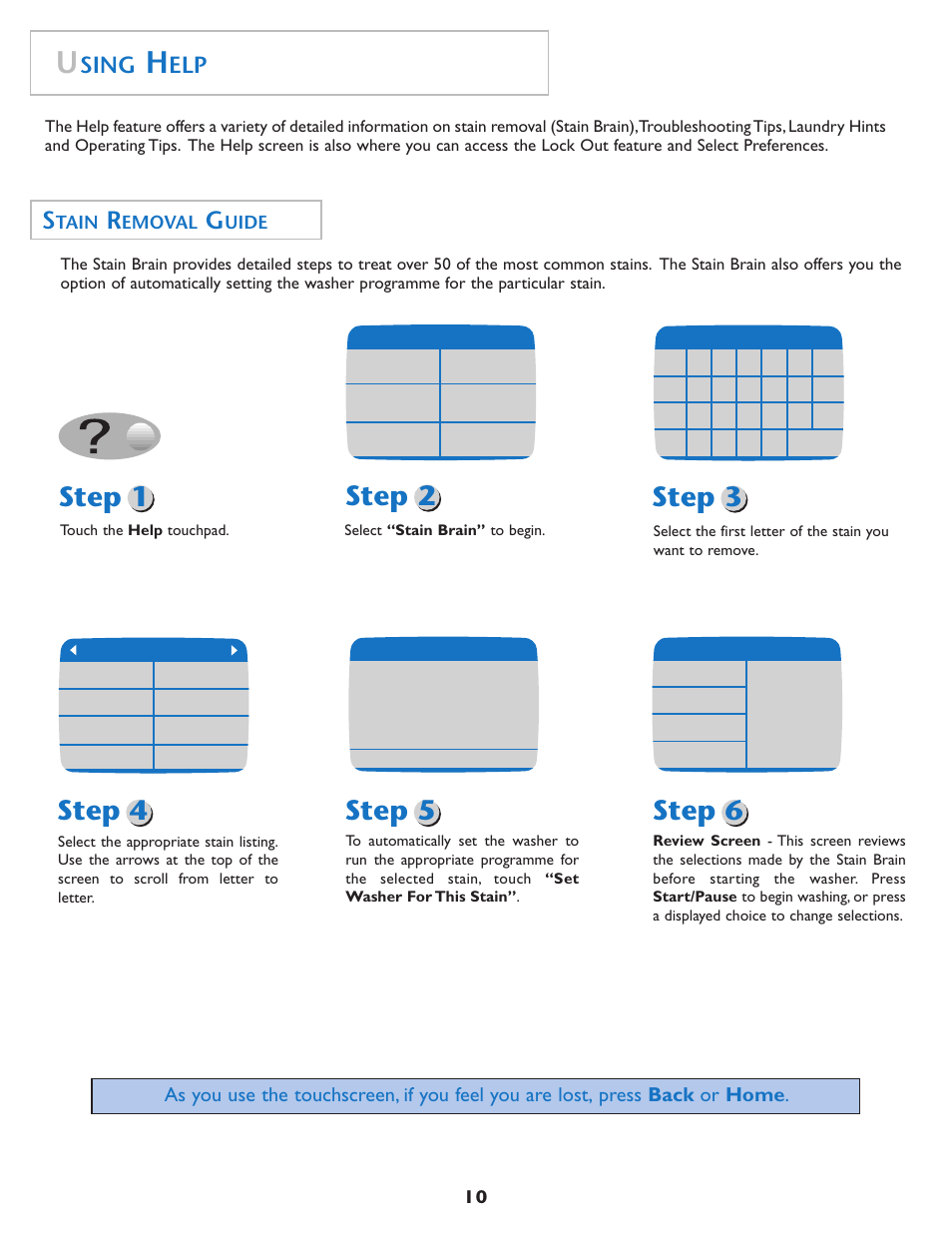 Step 1 step 2 step 3, Step 4 step 5 step 6, Sing | Tain, Emoval, Uide | Maytag MAH7550AGW User Manual | Page 11 / 80