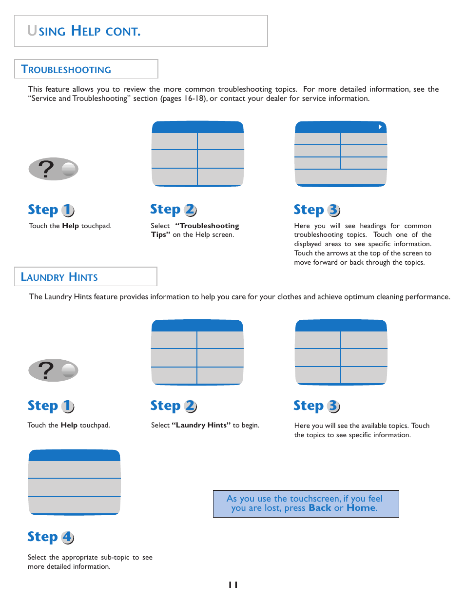 Step 1 step 2 step 3, Step 1 step 2 step 4, Step 3 | Sing, Elp cont | Maytag MAH7550AGW User Manual | Page 12 / 80
