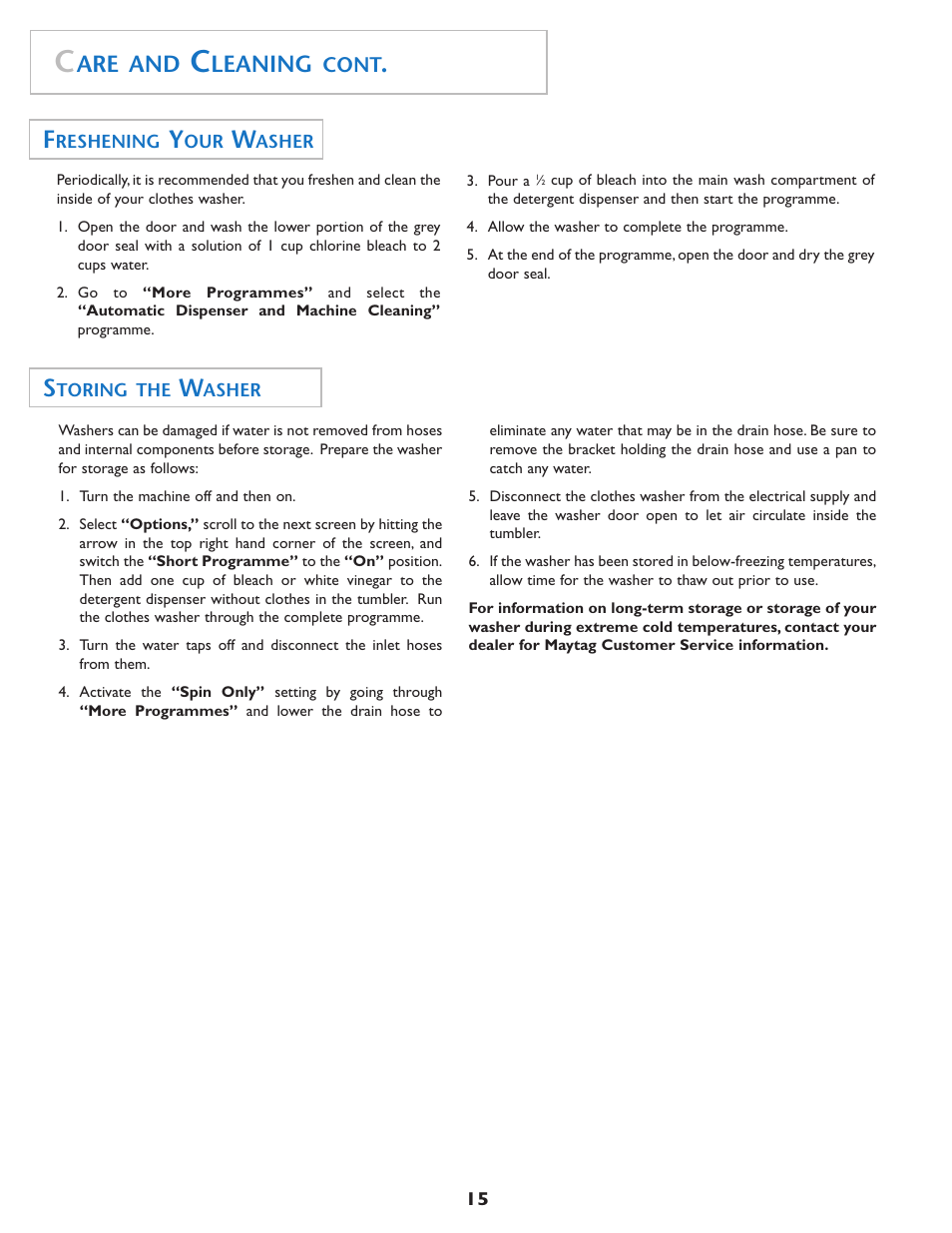 Are and, Leaning, Cont | Maytag MAH7550AGW User Manual | Page 16 / 80