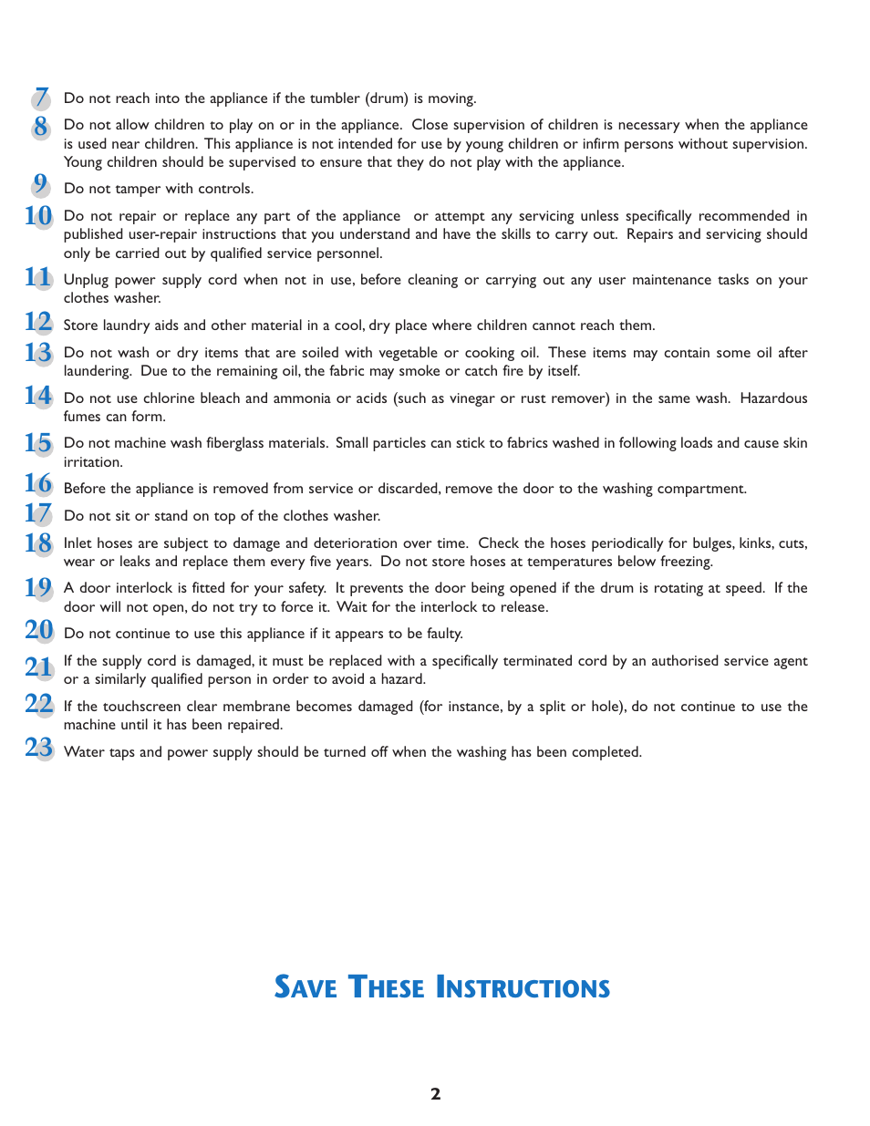 Hese, Nstructions | Maytag MAH7550AGW User Manual | Page 3 / 80
