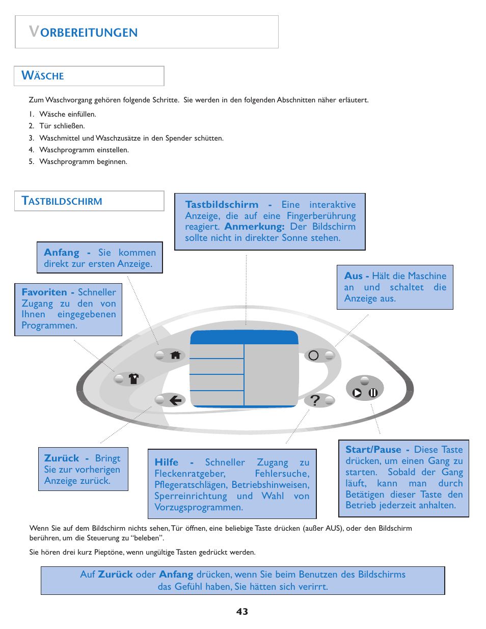 Orbereitungen | Maytag MAH7550AGW User Manual | Page 44 / 80