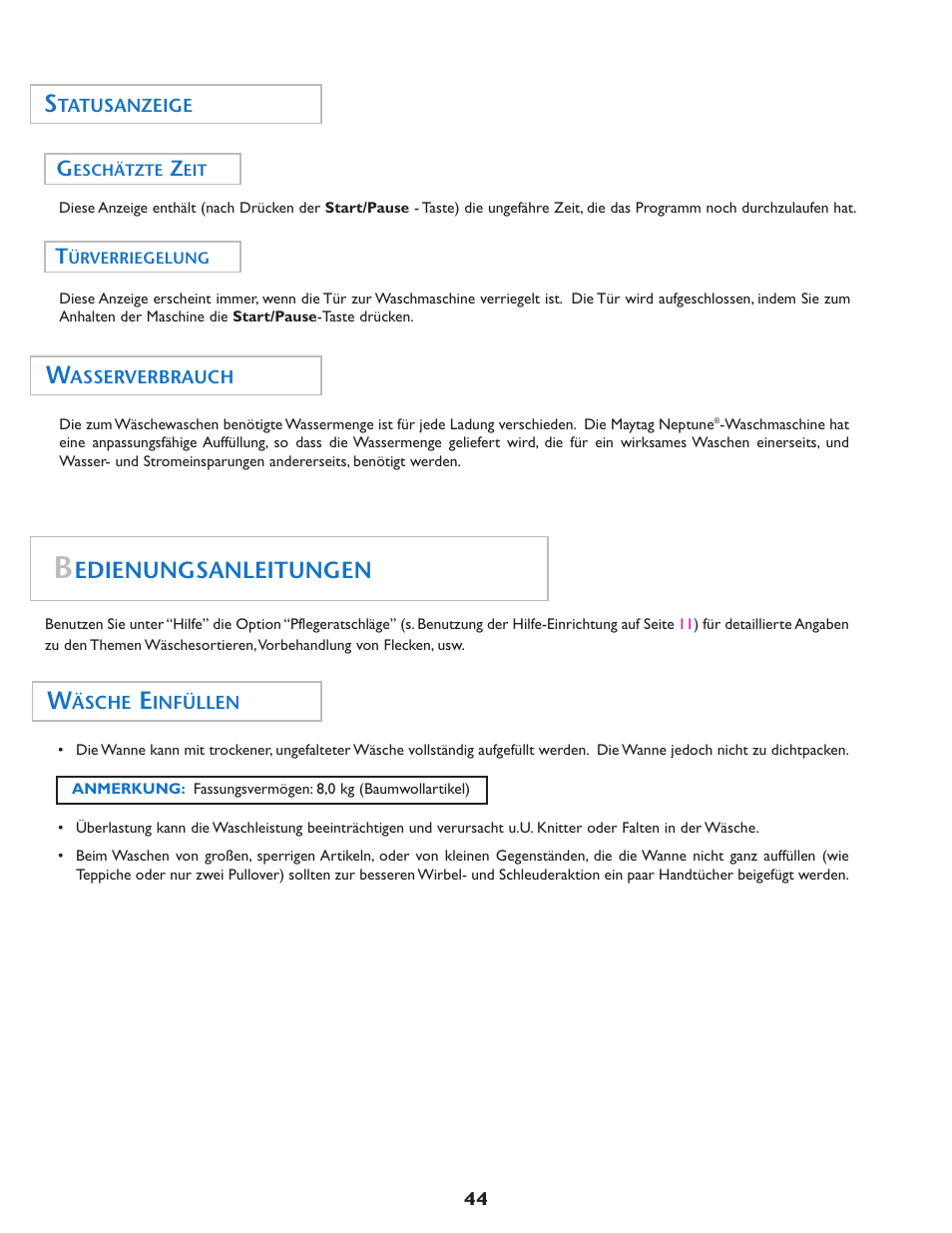 Edienungsanleitungen | Maytag MAH7550AGW User Manual | Page 45 / 80